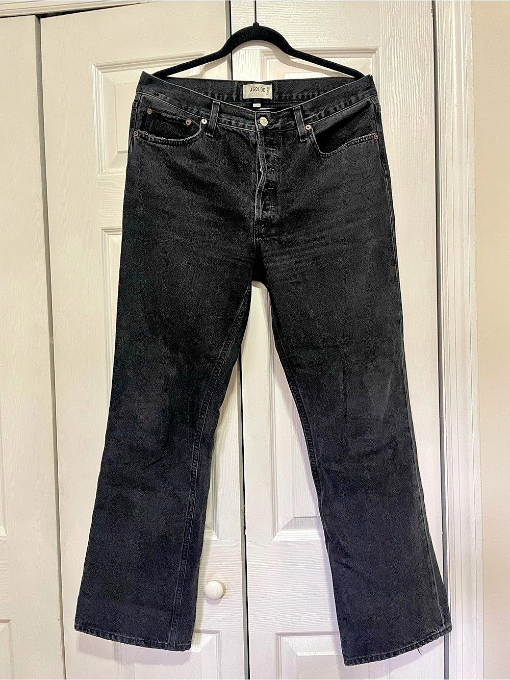 AGOLDE Straight Leg Jeans in Black Waist 30